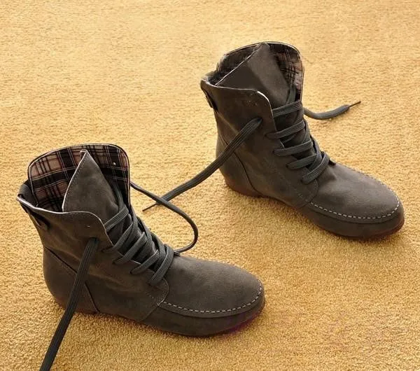 Autumn and Winter Boots Snow Boots for Women and Men Martin Boots Suede Leather Boots Couples Shoes Cotton