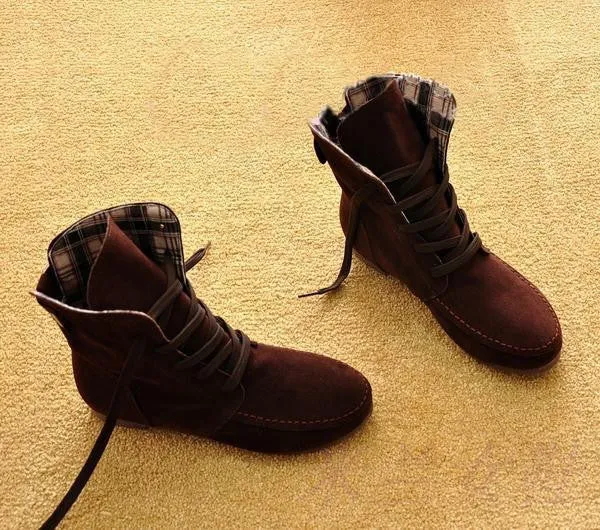 Autumn and Winter Boots Snow Boots for Women and Men Martin Boots Suede Leather Boots Couples Shoes Cotton
