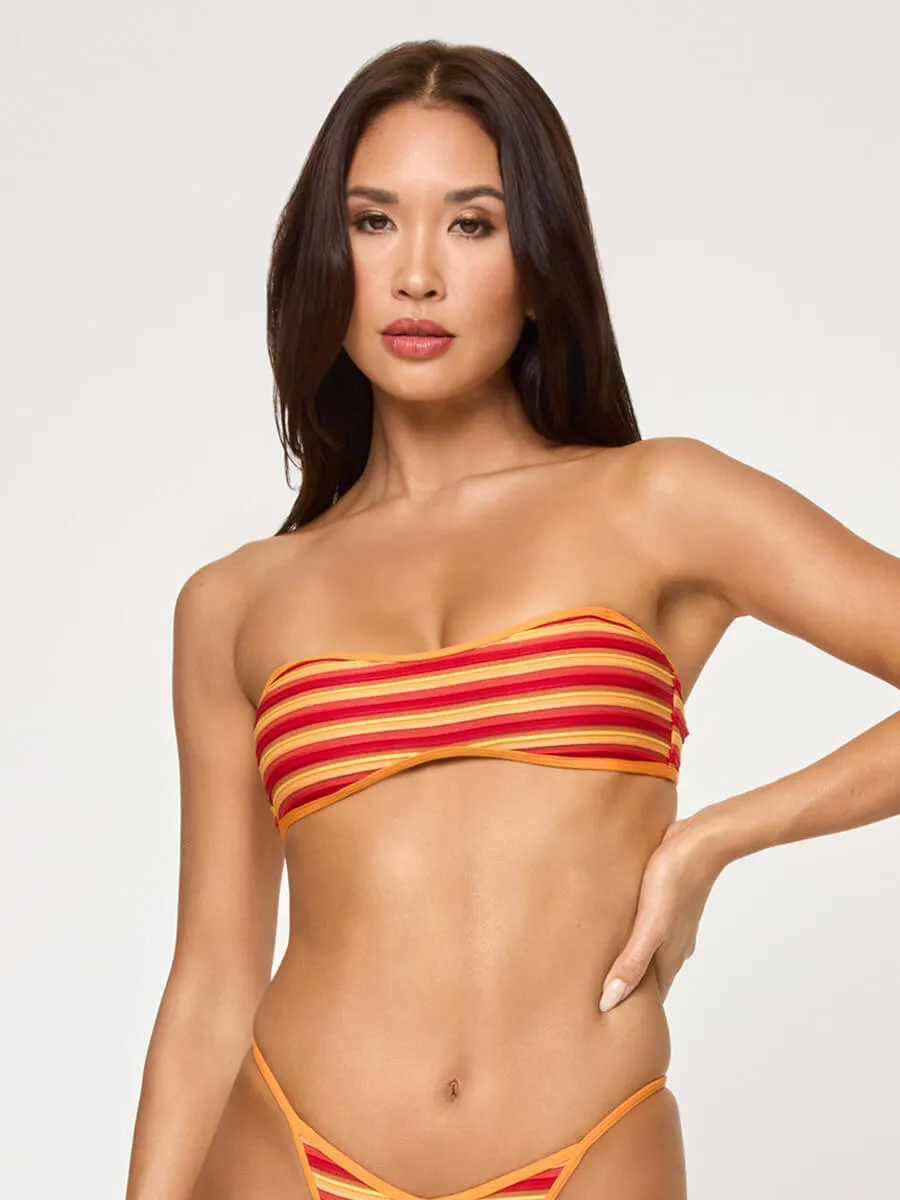 Bekah Top in Sunset Stripe