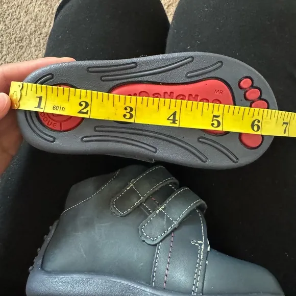 Black Ankle-High Boots with Velcro Straps