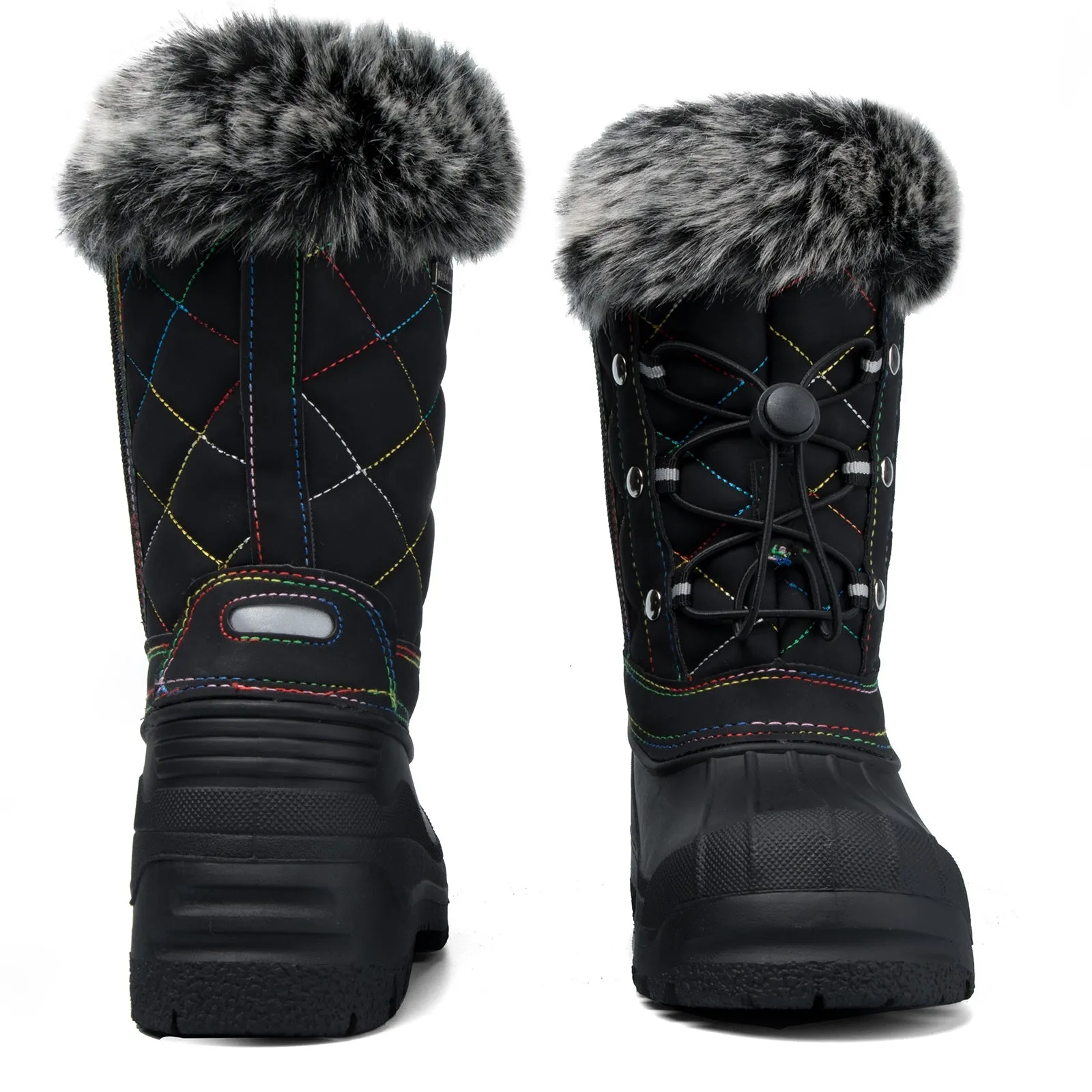 Black Color Line Non-Slip Waterproof Snow Boots