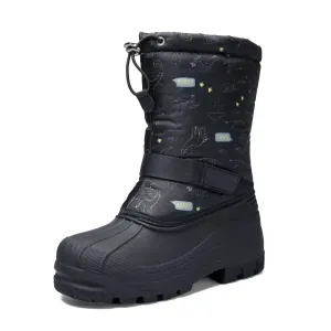 Black Dinosaur Insulated Waterproof Snow Boots