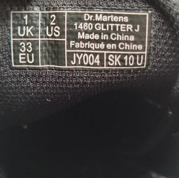 Black Glitter Dr. Martens sz 2