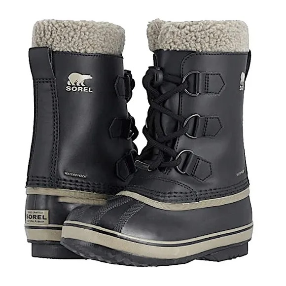 Black SOREL® Kids Yoot Pac™ TP Snow Boots