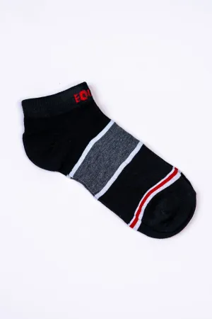 Black Striped Ankle Socks