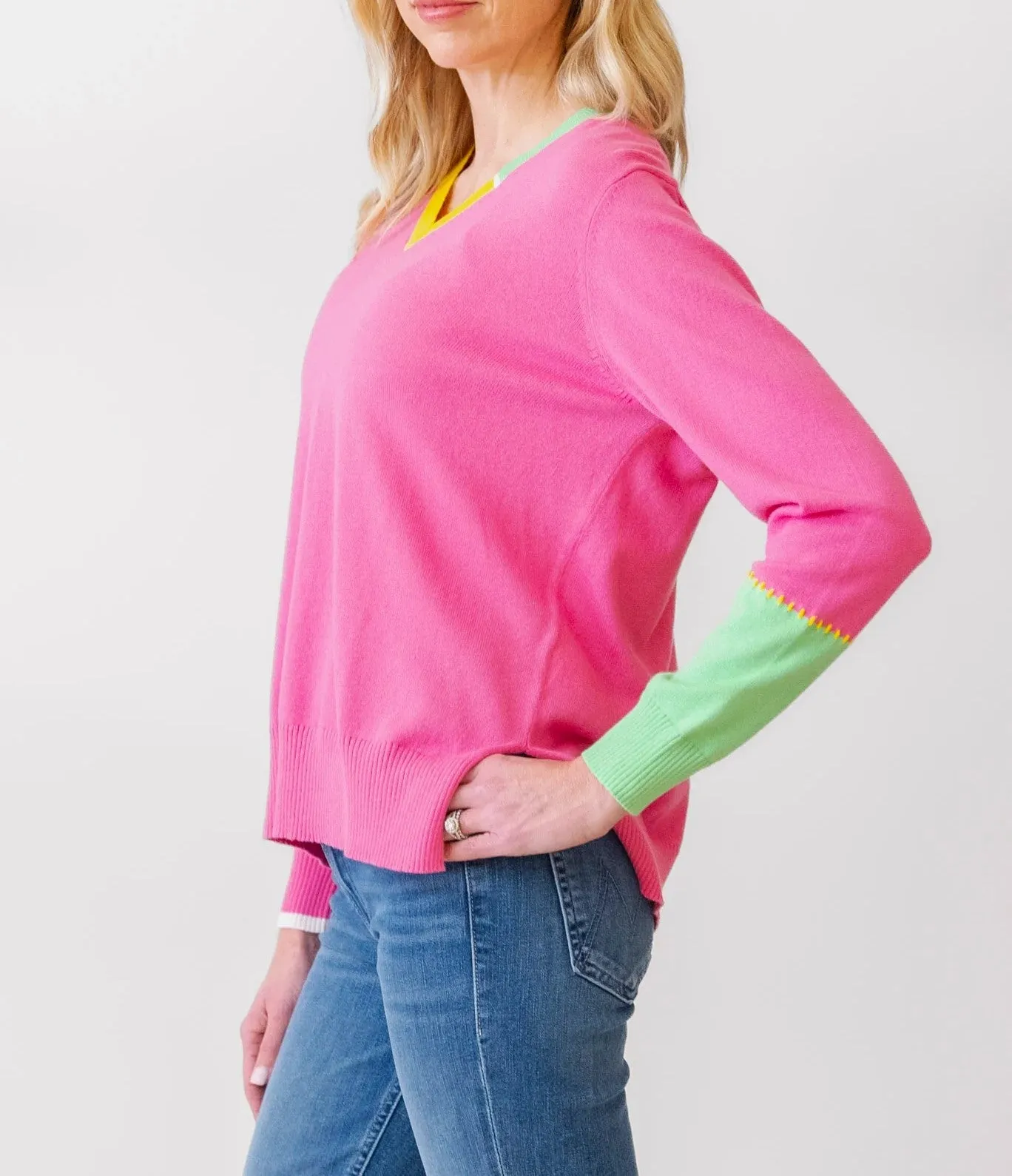 Block Trim Sweater