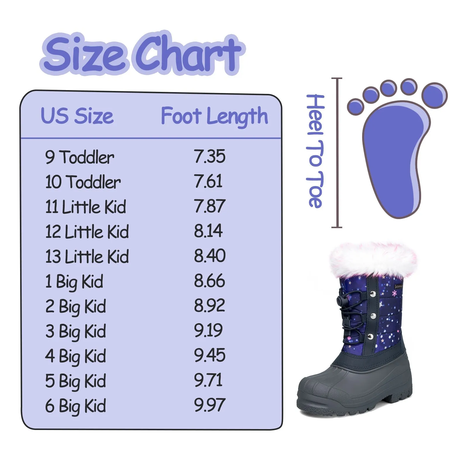Blue Fur Collar Outdoor Sports Snow Boots
