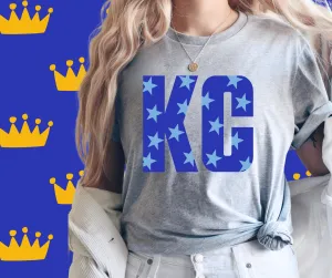 Blue KC Light Blue Stars Grey Graphic Tee