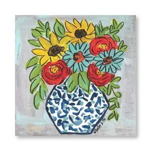 Blue Vase - Wrapped Canvas