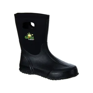 Bogs Black Glosh Rubber Waterproof Winter Rain Snow Boots Kids Size 13