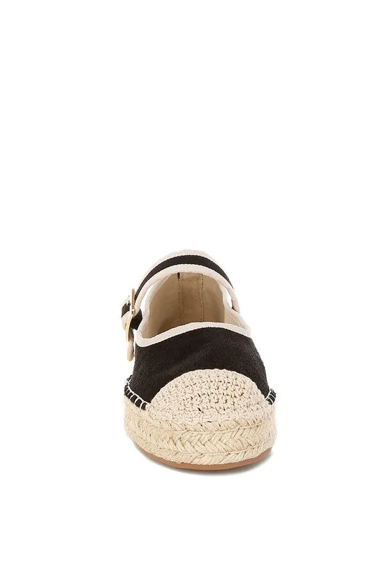 Bolean Soft Suede Leather Mary Jane Espadrilles