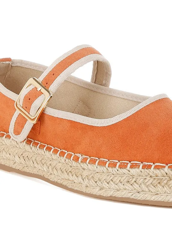 Bolean Soft Suede Leather Mary Jane Espadrilles