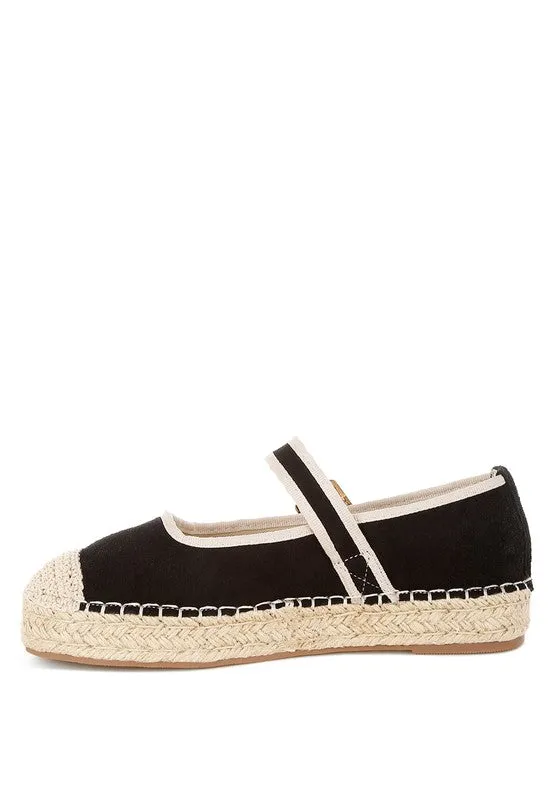 Bolean Soft Suede Leather Mary Jane Espadrilles