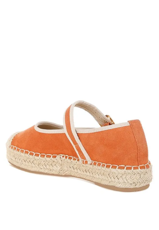 Bolean Soft Suede Leather Mary Jane Espadrilles