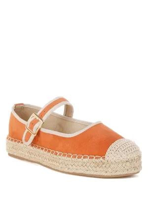 Bolean Soft Suede Leather Mary Jane Espadrilles
