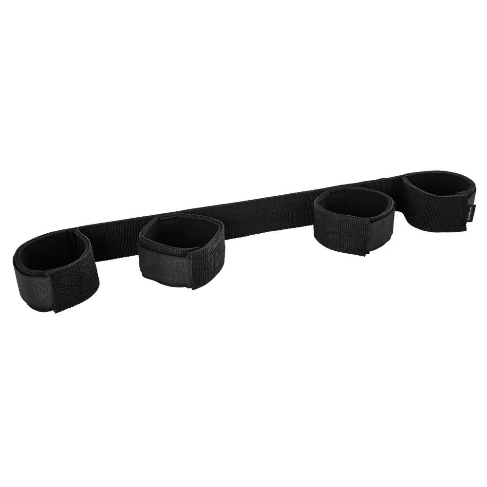 Bondage Bar with Attached Wrist and Ankle Cuffs