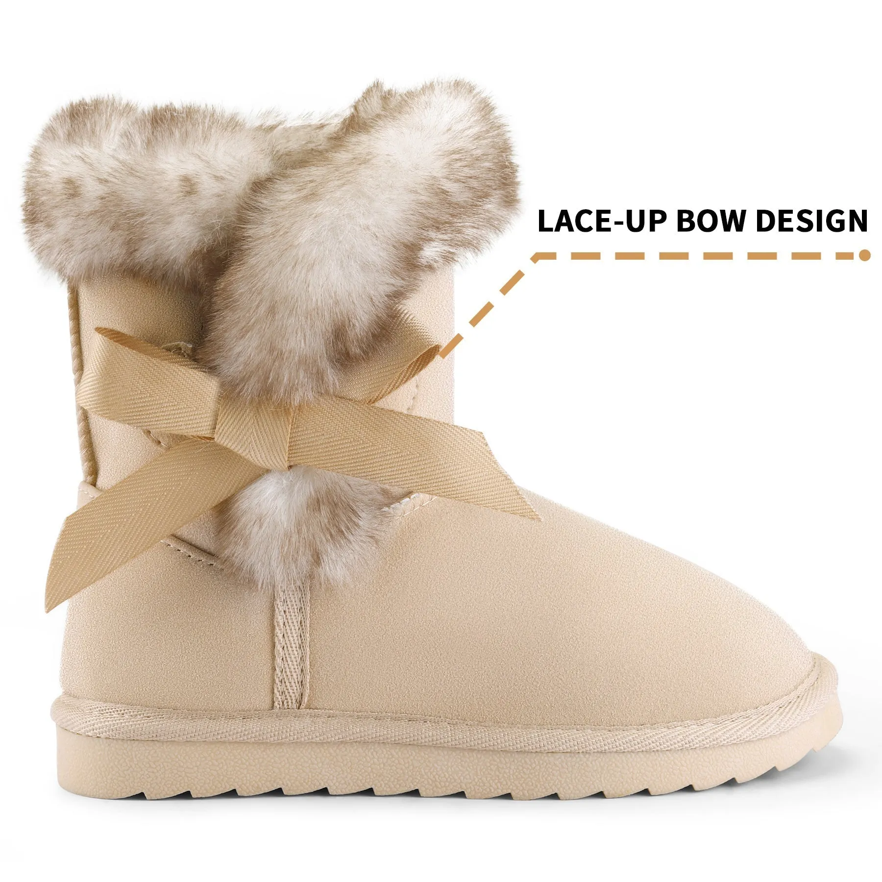 Bow Tie Warm Fur Lined Snow Boots