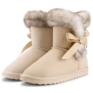 Bow Tie Warm Fur Lined Snow Boots