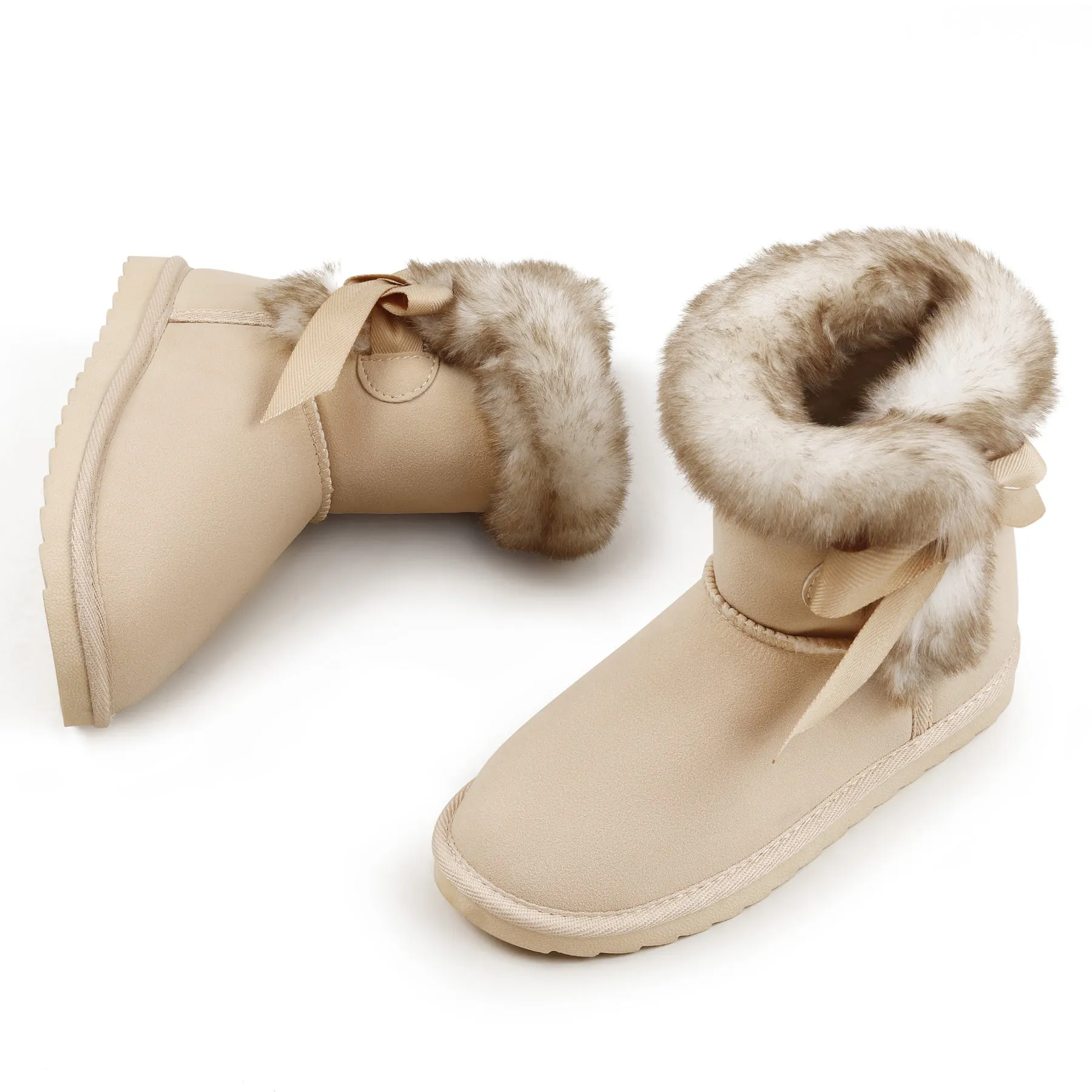 Bow Tie Warm Fur Lined Snow Boots