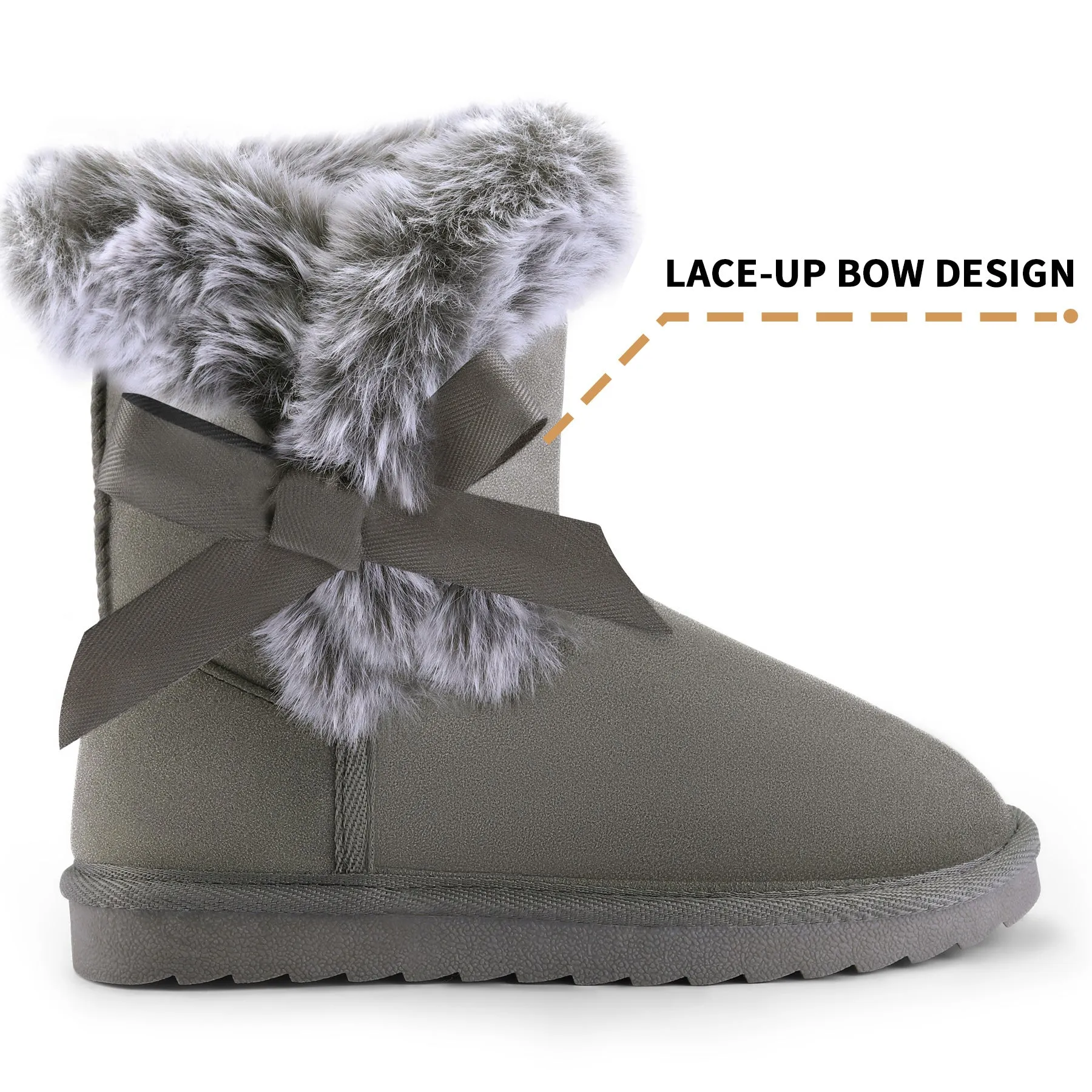 Bow Winter Warm Snow Boots for Kids