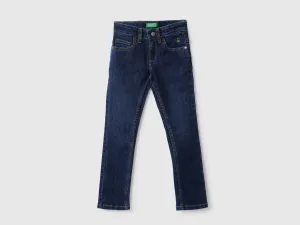 Boys Navy Blue Solid Slim Fit Jeans