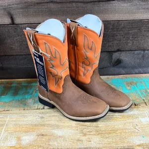 Boys Tan & Orange Twisted X Boots