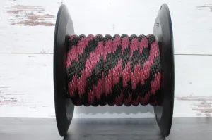 Burgundy and Black Solid Braided Multifilament Polypropylene Rope