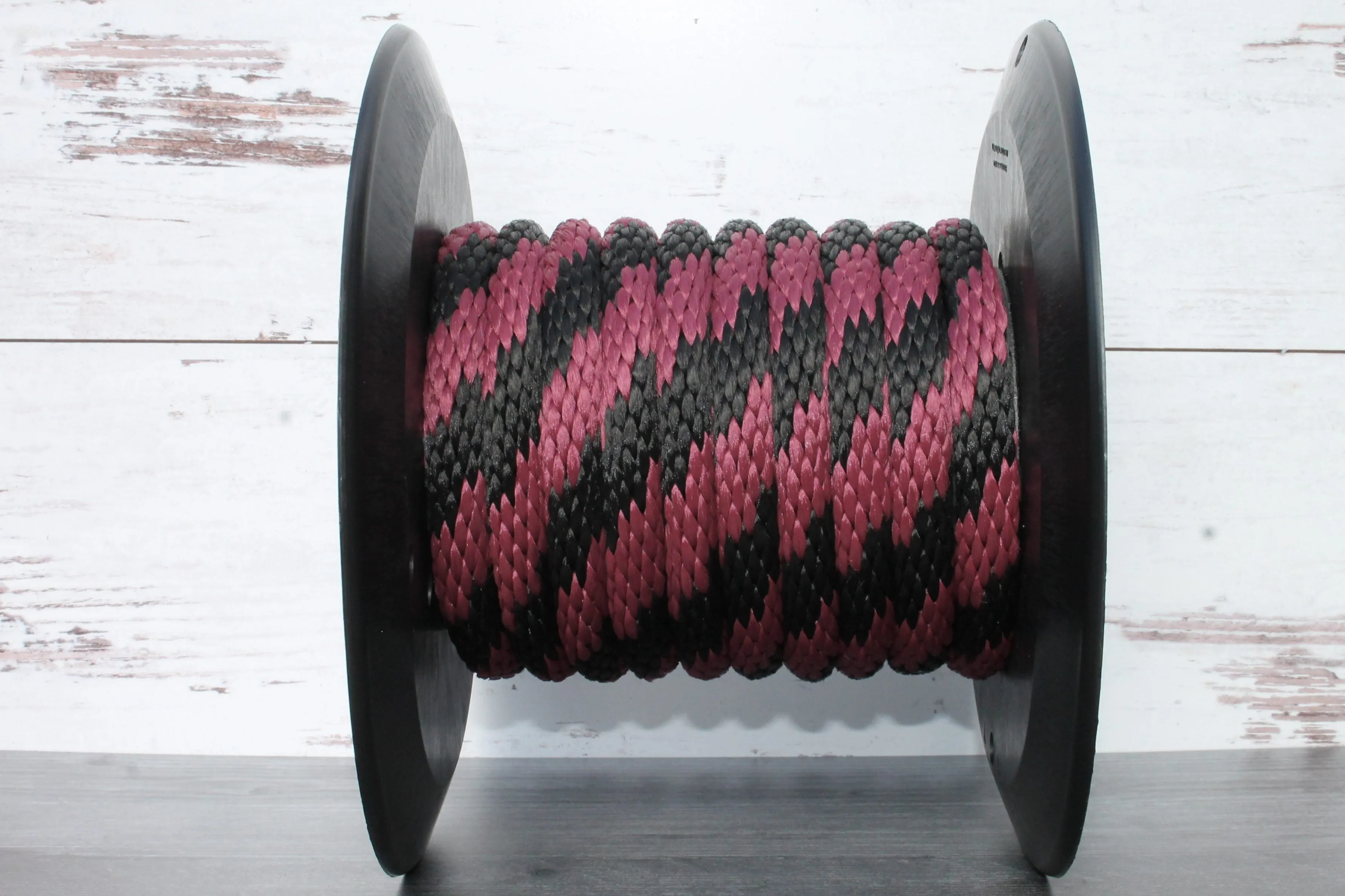 Burgundy and Black Solid Braided Multifilament Polypropylene Rope