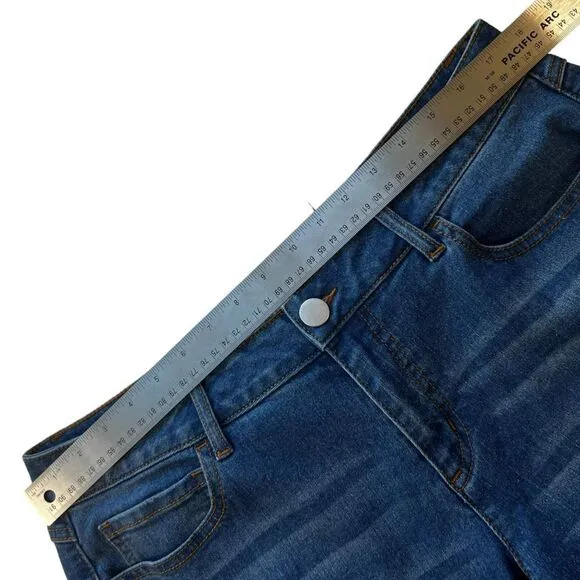 C Est. 1946 Colorblock Patchwork Raw Hem Flare Jeans