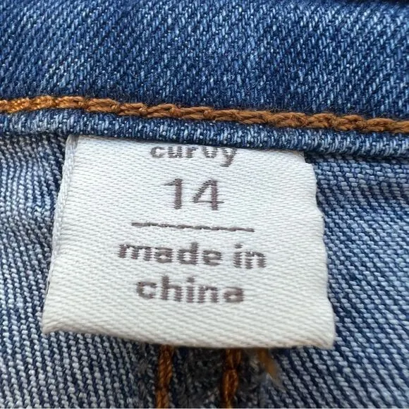 C Est. 1946 Colorblock Patchwork Raw Hem Flare Jeans