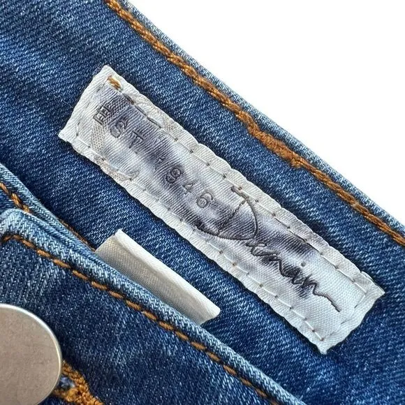 C Est. 1946 Colorblock Patchwork Raw Hem Flare Jeans