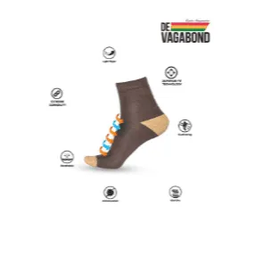 Casual Unisex Ankle Length Socks (Pack of 3) Brown