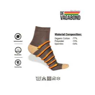 Casual Unisex Ankle Length Socks (Pack of 3) Brown