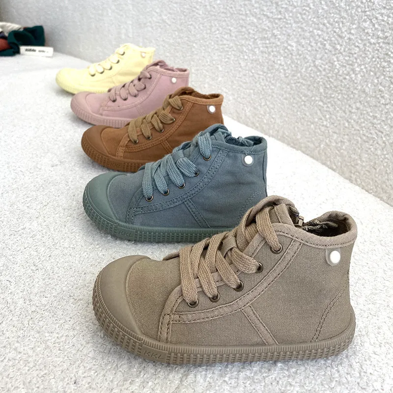 Children Casual Canvas Shoes Student Lace up Sneakers