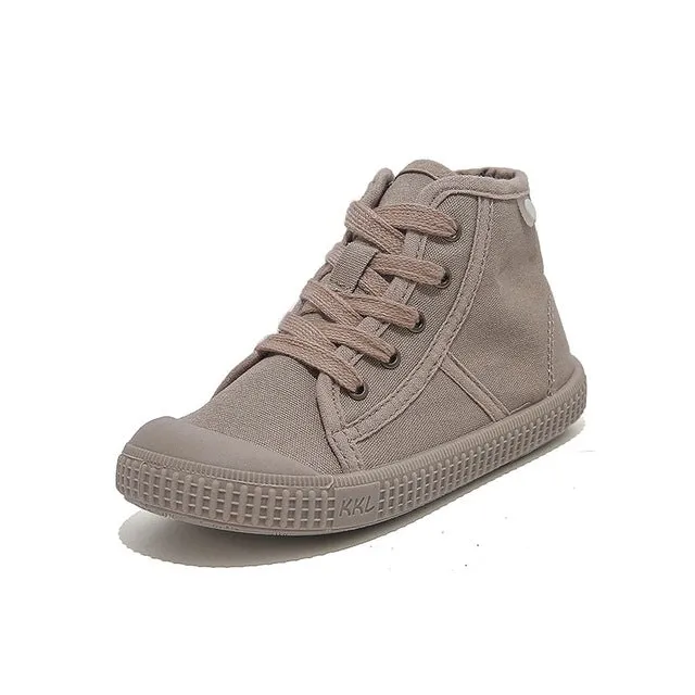 Children Casual Canvas Shoes Student Lace up Sneakers