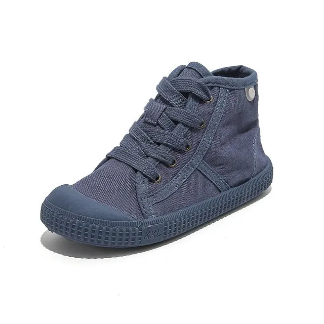 Children Casual Canvas Shoes Student Lace up Sneakers