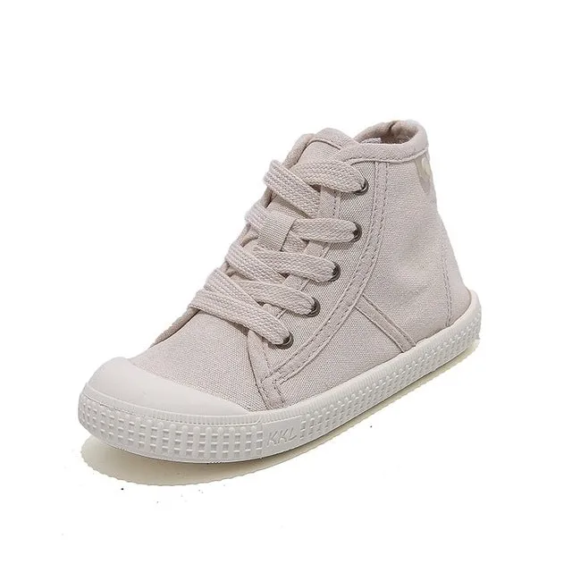 Children Casual Canvas Shoes Student Lace up Sneakers