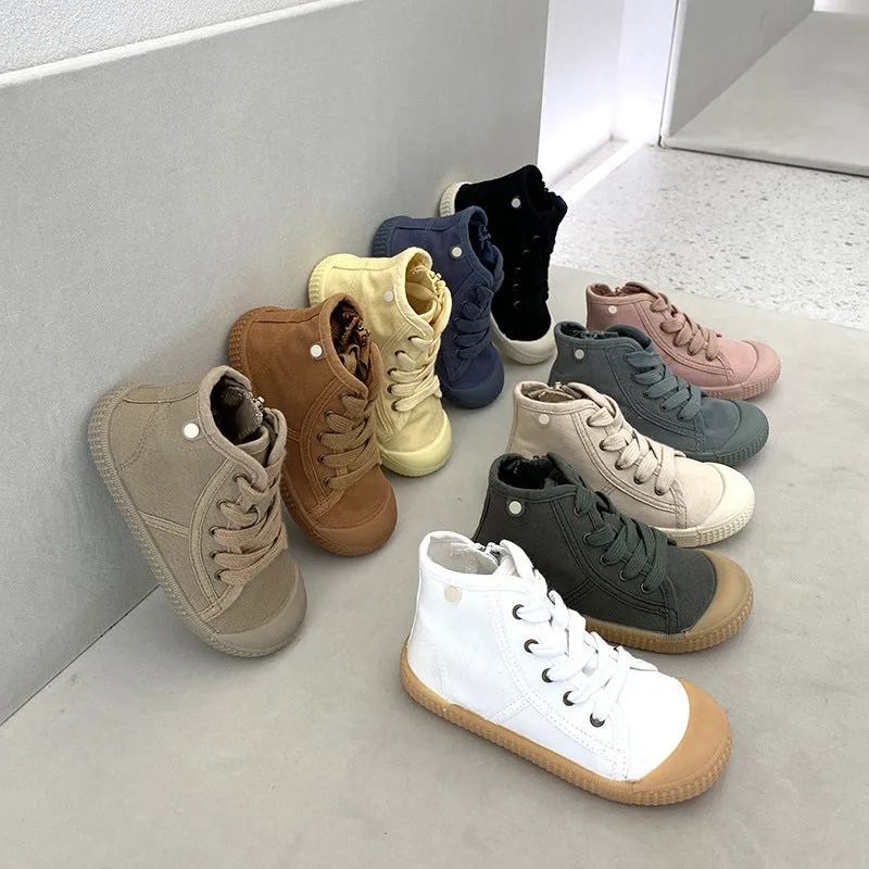 Children Casual Canvas Shoes Student Lace up Sneakers