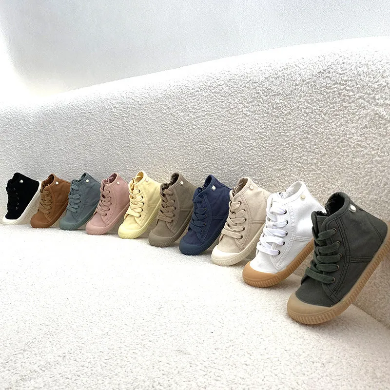 Children Casual Canvas Shoes Student Lace up Sneakers