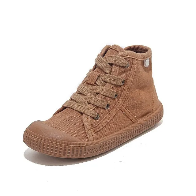 Children Casual Canvas Shoes Student Lace up Sneakers