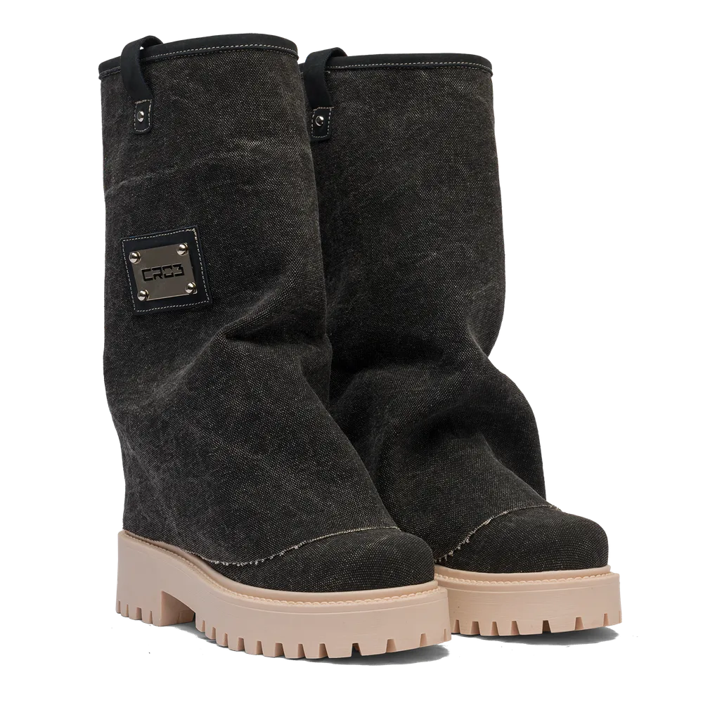 CHUNKY – Denim Boots Black