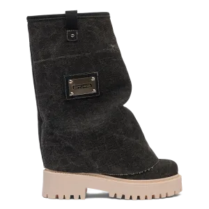 CHUNKY – Denim Boots Black