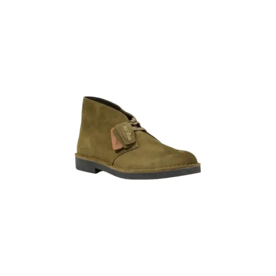 Clarks Men's Green Leather Boots Spring And Summer