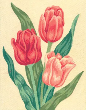Collection d'Art Printed Needlepoint Tapestry Canvas Needlecraft 20x25cm - Tulips