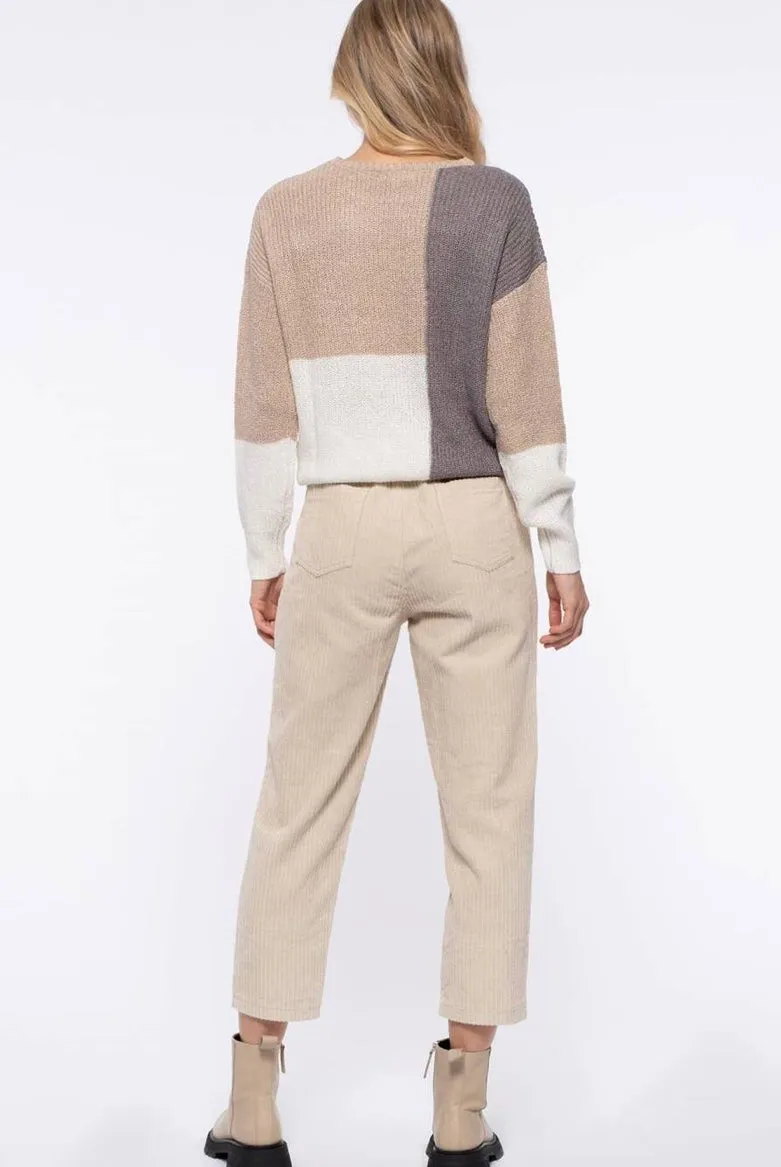 Color Block Knit Pullover