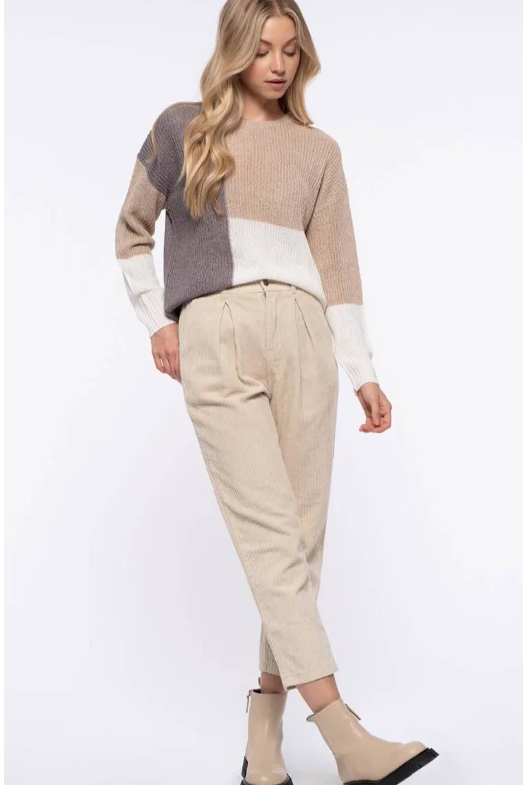 Color Block Knit Pullover