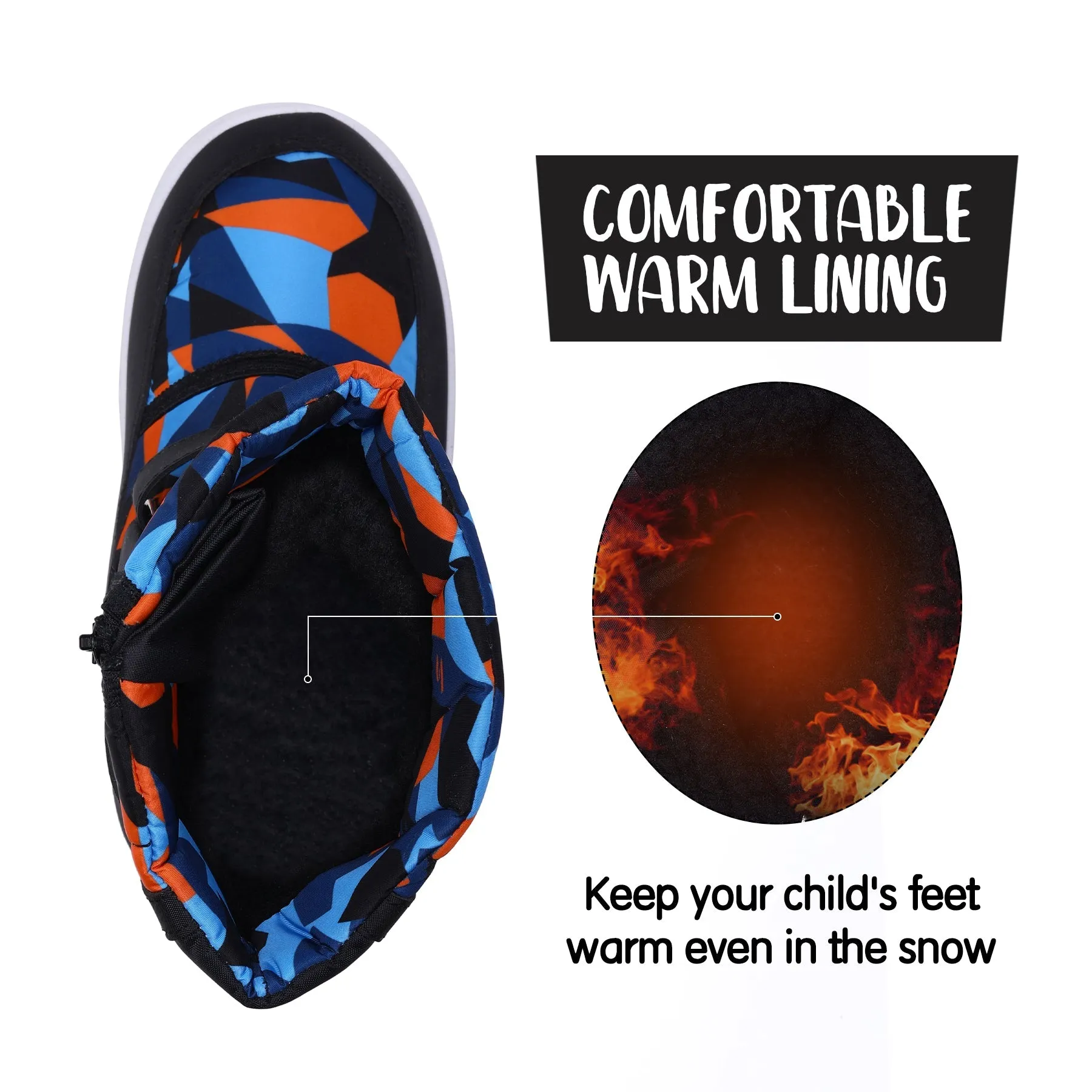 Color Block Warm Waterproof Blue Snow Boots