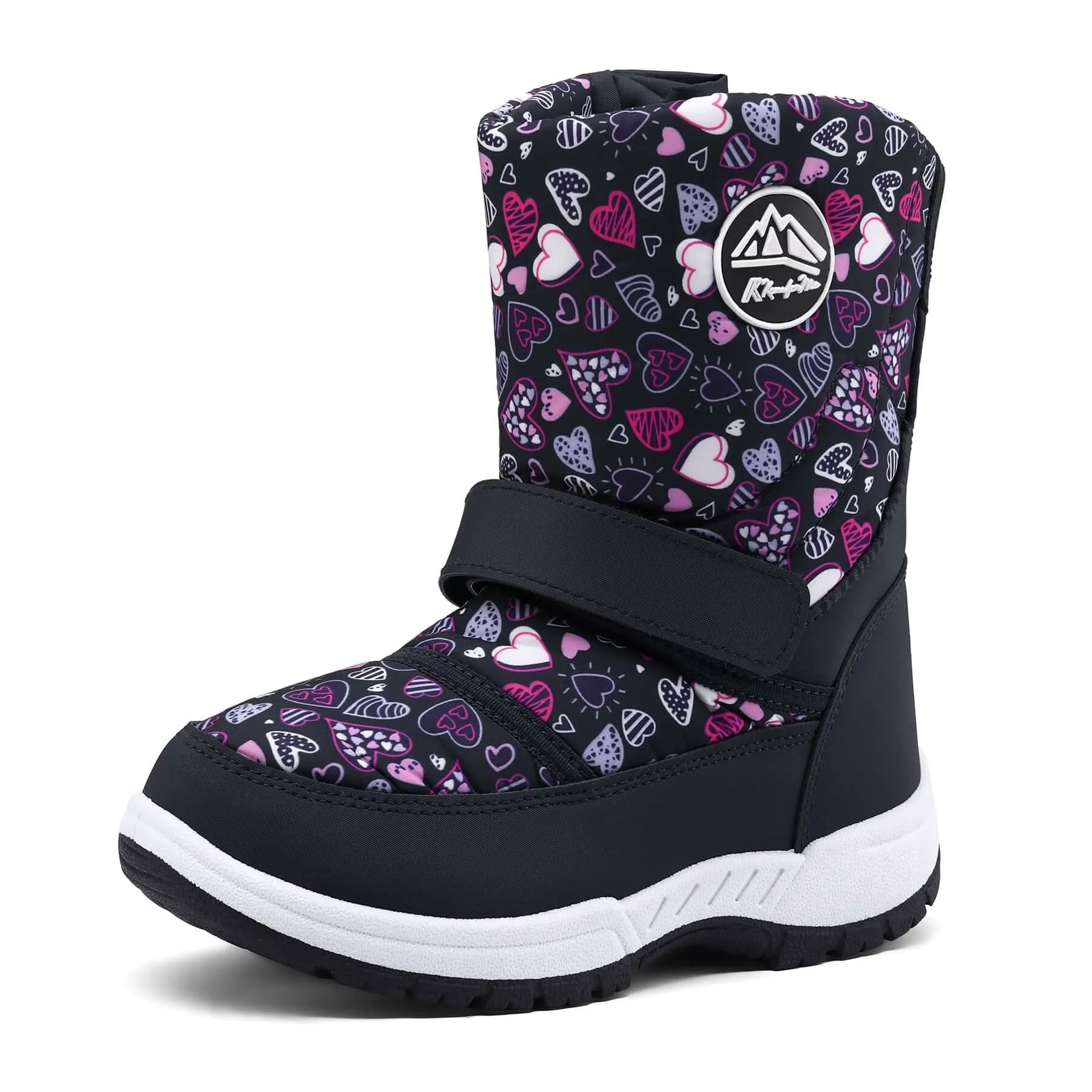 Color Heart Warm Waterproof Navy Snow Boots