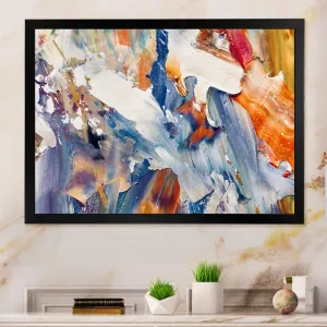 Colorful Abstract Painting Strokes XII - Print on Canvas Wrought Studio™ Size: 12" H x 20" W x 1" D Format: Black Picture Framed