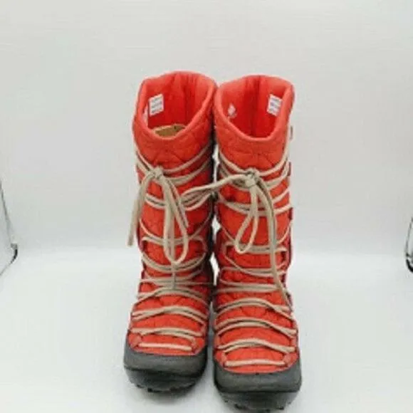 Columbia Girls Orange Lace Up High Top Boots